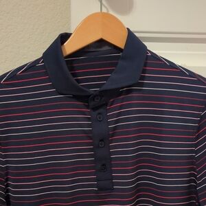 G/FORE Navy Striped Men's Golf Polo Shirt